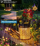 Садовий вуличний Декоративний підвісний ліхтарик На сонячних батареях "Лійка" Світильник тепле Денне світло, фото 3