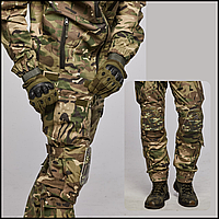 Мужские водозащитные военные штаны с наколенниками ткань рип-стоп мультикам зсу летние для военнослужащих