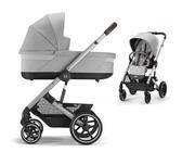 Cybex BALIOS S LUX - Kombikinderwagen 2in1 mit Babywanne | Lava Grey, Silver Rahmen