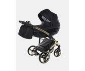 Junama Diamond S-Line V3 - Kombi-Kinderwagen Set 2in1 inkl. Sportsitz und Babywanne - Black / Gold