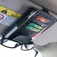 Органайзер с креплением для очков в авто для кредитных карт, денег (черный) fn