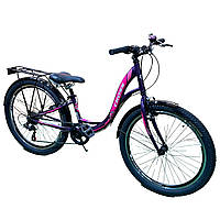 Подростковый Велосипед 24 Betty-Рама-11 violet-pink С багажником от 125 см рост