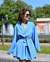 Женский костюм «Geneva» (Ткань: лен) Голубой