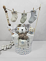 Букет из пеленок для младенцев a.l.babybox Зодиак с слюнявчиком