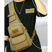 ZAQ Рюкзаки мужские военные / Нагрудная сумка тактическая тканевая / Сумка через HV-565 плечо военная