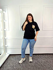 Молодіжна жіноча футболка OVERSIZE 44-48 Мишка Білий