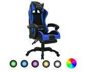 Susany Gaming Stuhl mit -Leuchten Fußstütze Höhenverstellbar Chefsessel V2D3