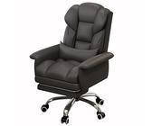 Schwarzer Bürostuhl, bequemes Sitzkissen aus Latex + 360 ° Drehung + Fußstütze, anhebbarer Chefsessel aus