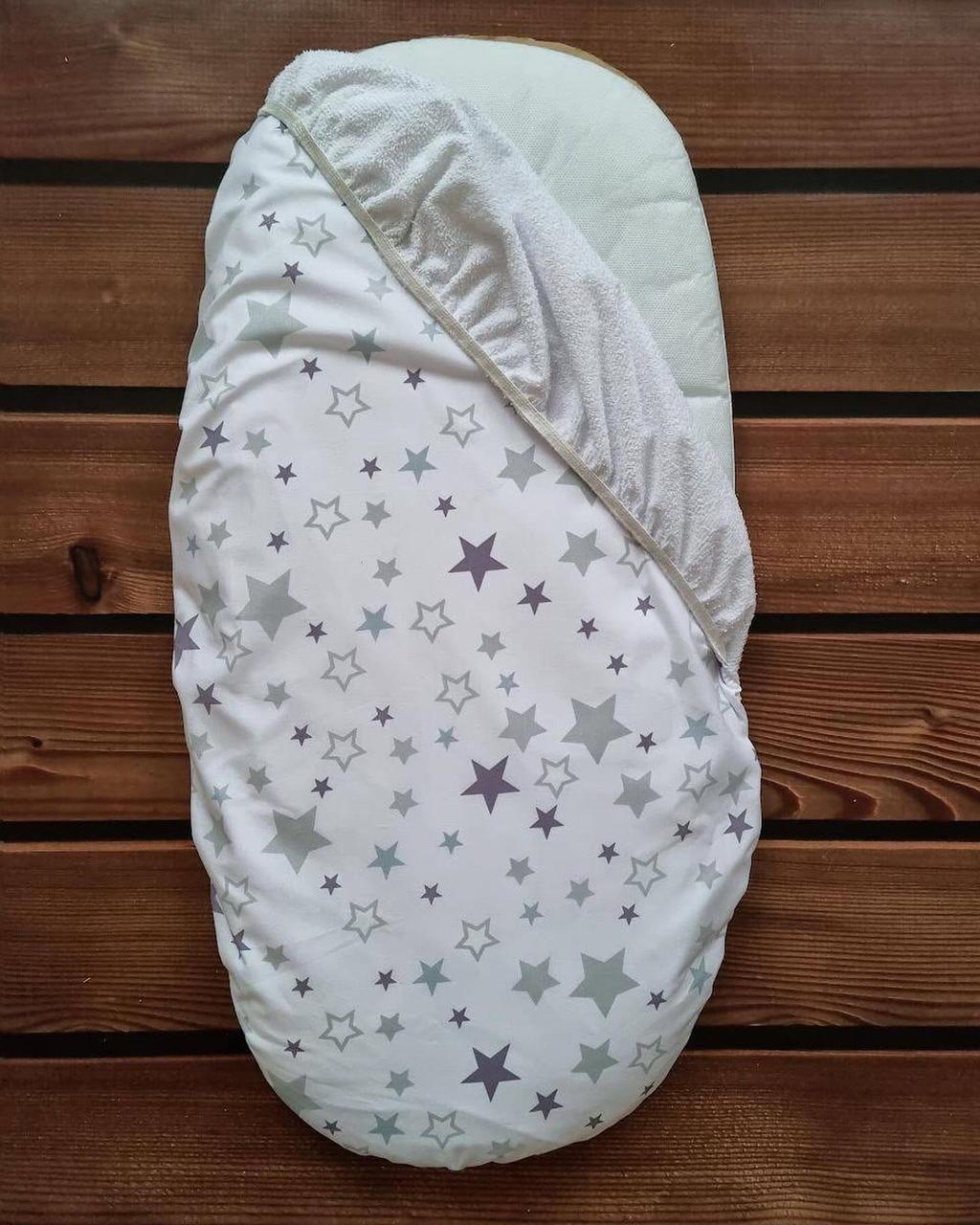 Водонепроникне простирадло на гумці в люльку в дитячу коляску 100% бавовна