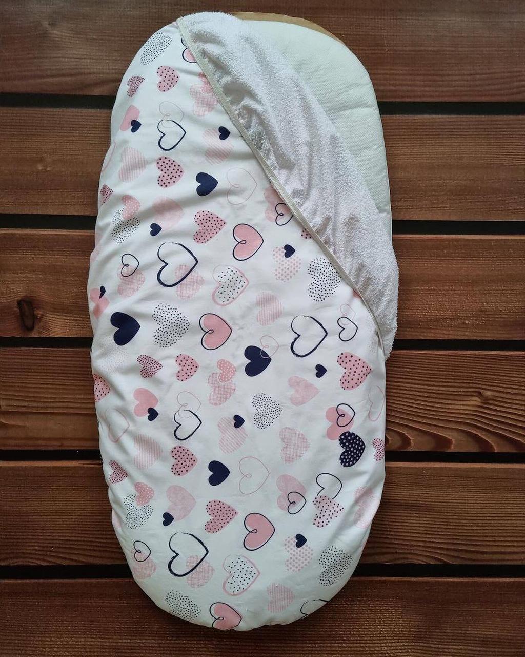 Водонепроникне простирадло на гумці в люльку в дитячу коляску 100% бавовна