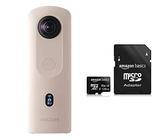 Ricoh Imaging Theta SC2 - BEIGE Kompaktkameras BEIGE & Amazon Basics - microSDXC-Speicherkarte, 128 GB, mit