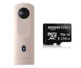 Ricoh Imaging Theta SC2 - BEIGE Kompaktkameras BEIGE & Amazon Basics - MicroSDXC, 256 GB, mit SD-Adapter, A2,