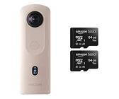 Ricoh Imaging Theta SC2 - BEIGE Kompaktkameras BEIGE & Amazon Basics - MicroSDXC, 64 GB, mit