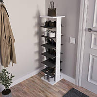 Відкрита етажерка для взуття на 7 осередків з ламінованого дсп в коридор, Полиця для взуття 7 рівнів у передпокій