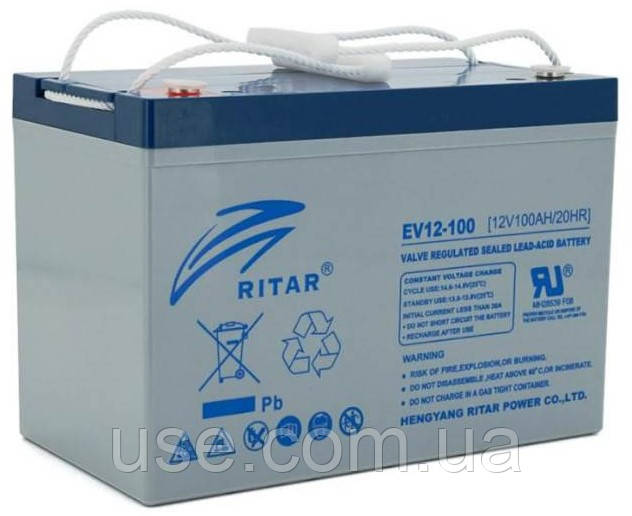 AGM EV акумулятор 12В, 100 А*год, Ah, AH, 12 Вольт, V, герметичний АБ тяговий