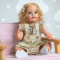 Реалистичная кукла силиконовая Reborn Девочка Рокси Кукла реборн девочка Виниловая 55 см MCC