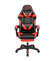 Игровое кресло с подушкой под шею KrugerMatz GX-150 с подставкой для ног Red/Black HCC
