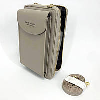DIY Кошелек-клатч из эко-кожи Baellerry Forever N8591, практичный маленький женский кошелек. Цвет: серый