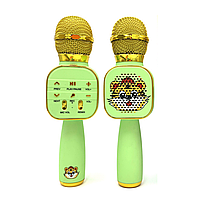 Микрофон с функцией караоке с bluetooth и динамиком GDS006 Детское караоке Зеленый MCC