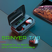 Беспроводные наушники earpods Sainyer T68 с LED Экраном и чипом Bluetrum Tws наушники для телефона MCC
