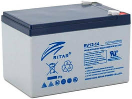 Тяговий акумулятор 12 V, Вольт, В, 14 Ah, ампер годин, Ампер, 12V-14Ah, EV12-14, EV, AGM, акумулятор для електромотора