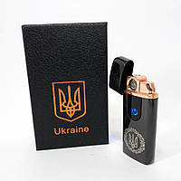DIY Электрическая и газовая зажигалка Украина с USB-зарядкой HL-435, зажигалка необычная. Цвет: черный
