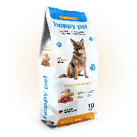 Сухий корм для собак великих порід Happy Pet з куркою та яловичиною 10 кг