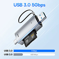 Картридер для компьютера SD карты и microSD Baseus Lite Series USB-A 3.0 SAA