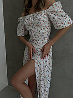 Красивое цветочное женское платье макси со шнуровкой