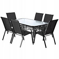 Уличный обеденный стол усиленный со стульями 150 X 90 X 70 СМ NEO2286, 6 стульев GAA