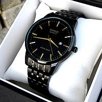 Кварцевий чоловічий годинник чорного кольору Casio Classic Black