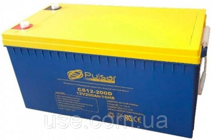 Акумуляторна батарея 12 Вольт, 200 А*год, Ah, AH, 12 V, В, AGM VRLA, тяговий акумулятор для електродвигуна