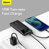 Повербанк быстрая зарядка Baseus Bipow 10000mAh 15W 3A Портативное зарядное UCC