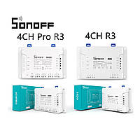 Вайфай реле времени Sonoff 4CH R3 4-канальное 10A 2200W 2.4Ghz Умное реле wifi UCC