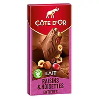 Шоколад Cote D'Or Lait Raisins Noisettes 180g