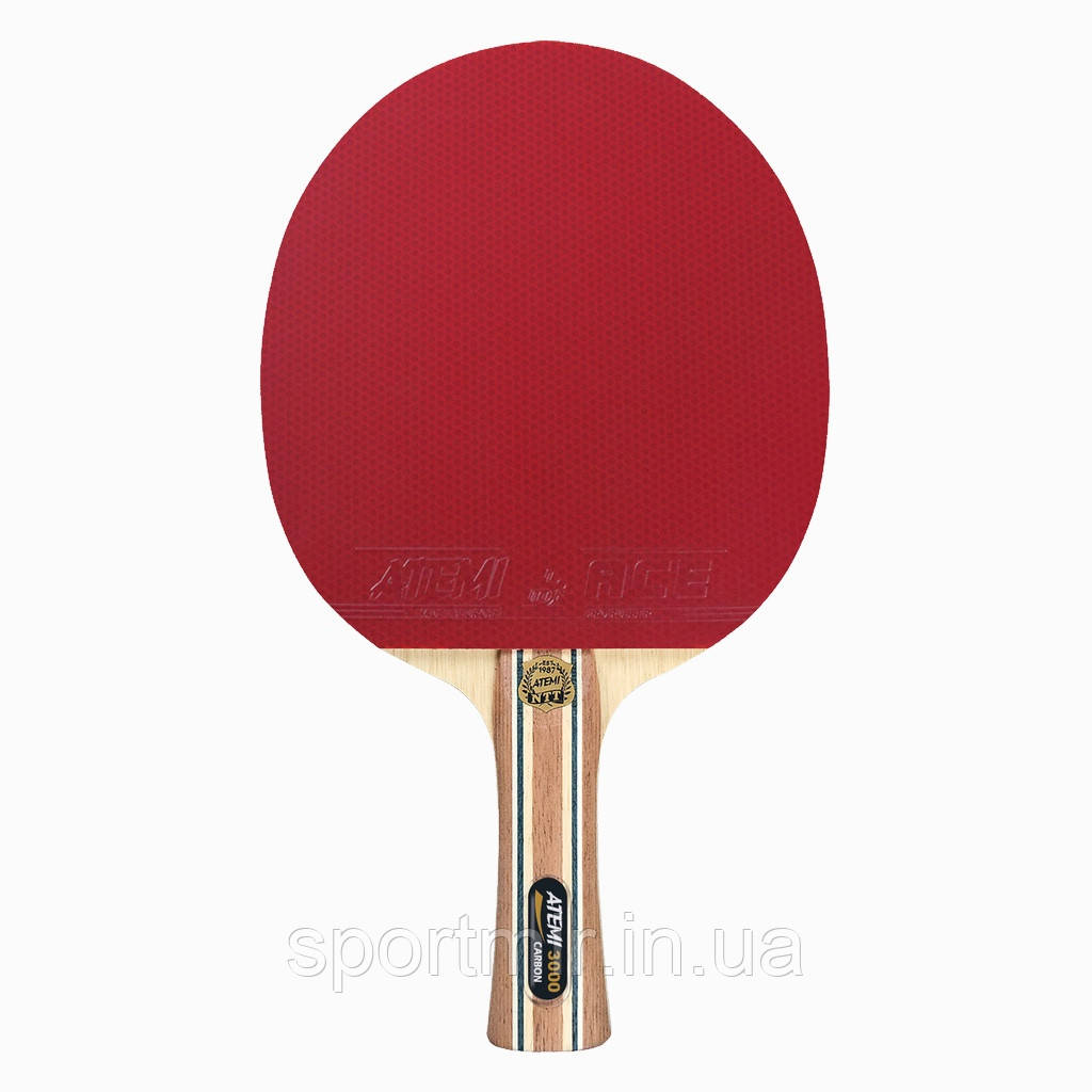 Ракетка настільного тенісу ATEMI 3000 анатомічна Carbon ECO-Line, фото 1