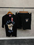 Чоловічий літній костюм шорти + футболка Kenzo CK8123 чорний, фото 2