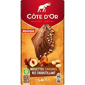 Шоколад Cote D'Or Lait Noisettes Caramel Riz Croustillant 170g