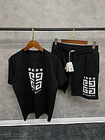 Мужской летний костюм шорты + футболка Givenchy CK8122 черный