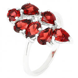 Каблучка срібна 925 натуральний гранат. Р-18