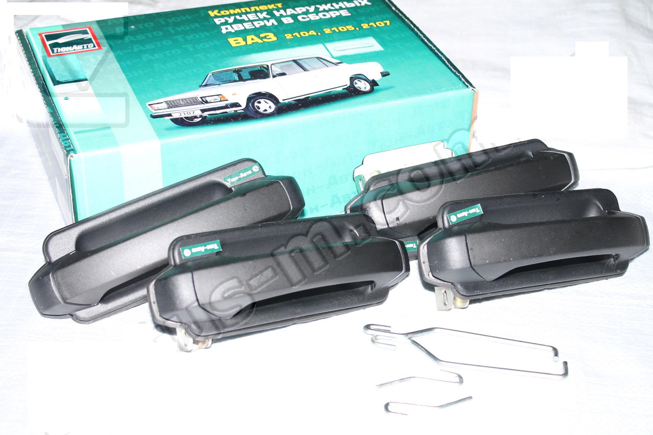 Ручка двері ВАЗ 2104, 2105, 2107 зовнішня ЄВРО (в упаковці) (комплект-4шт.) (Тюн-Авто), фото 1