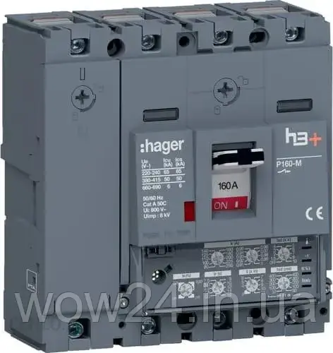 Hager Mccb Wyłącznik Mocy H3+ P160 4P 160A 50Ka (Hms161Jc)