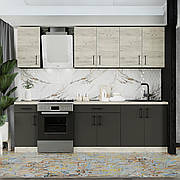 Кухня ОПТІМА К-3 комплект 2,5 м Без стільниці Крафт білий/Антрацит