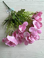 Зелень ветка " Гортензия " , розовая 1 шт