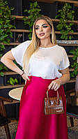 Женская легкая с шелковая летняя блузка-футболка, батал большие размеры