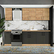 Кухня ОПТІМА К-3 комплект 2,5 м Зі стільницею Крафт золотий/Антрацит
