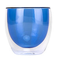Скляний стакан із подвійними стінками "Калейдоскоп" 220 мл (термо), 4 дизайни