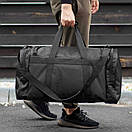 Дорожня сумка чоловіча спортивна biz чорна містка для тренувань у залі та подорожей на 60 литров, фото 2