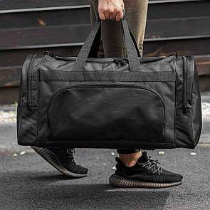 Дорожня сумка чоловіча спортивна biz чорна містка для тренувань у залі та подорожей на 60 литров