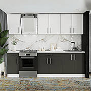 Кухня ОПТІМА К-3 комплект 2,5 м Без стільниці Білий/Антрацит